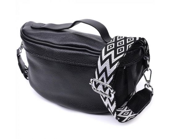 Купить Женская сумка через плечо в классическом цвете из натуральной кожи Vintage 22655 Черный, фото , характеристики, отзывы