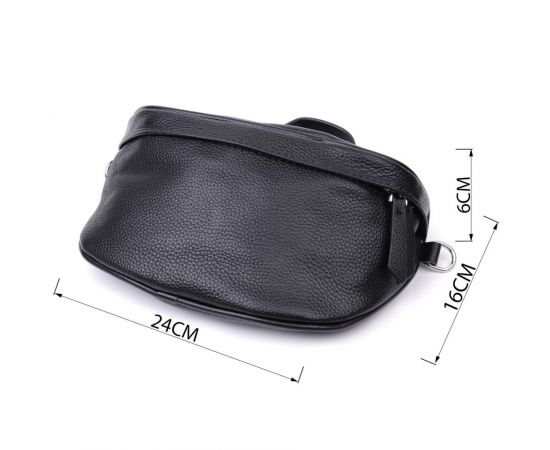 Купить Женская сумка через плечо в классическом цвете из натуральной кожи Vintage 22655 Черный, фото , изображение 3, характеристики, отзывы