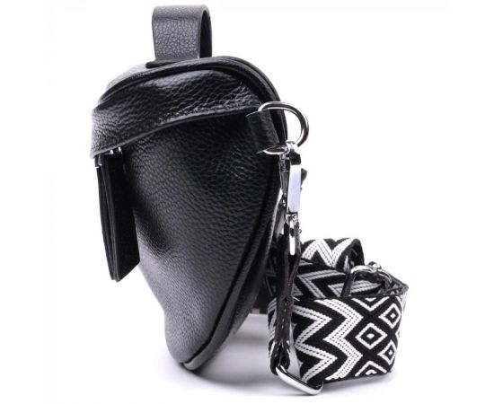 Купить Женская сумка через плечо в классическом цвете из натуральной кожи Vintage 22655 Черный, фото , изображение 8, характеристики, отзывы