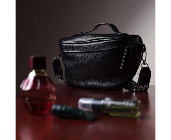 Купить Женская сумка через плечо в классическом цвете из натуральной кожи Vintage 22655 Черный, фото , изображение 10, характеристики, отзывы