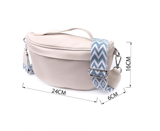 Купить Трендовая женская сумка через плечо в классическом цвете из натуральной кожи Vintage 22656 Белый, фото , изображение 3, характеристики, отзывы