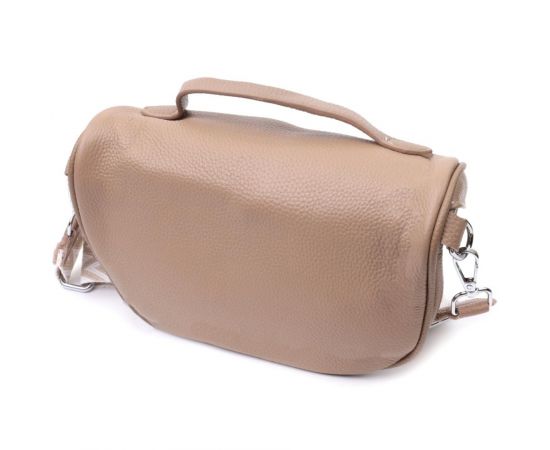 Купить Летняя женская сумка через плечо в классическом цвете из натуральной кожи Vintage 22657 Бежевая, фото , изображение 2, характеристики, отзывы