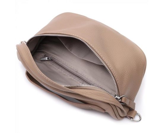 Купить Летняя женская сумка через плечо в классическом цвете из натуральной кожи Vintage 22657 Бежевая, фото , изображение 9, характеристики, отзывы