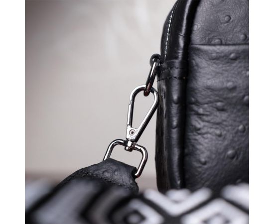 Купить Фактурная сумка для женщин из натуральной кожи Vintage 22659 Черная, фото , изображение 13, характеристики, отзывы