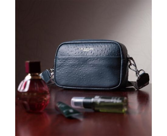 Придбати Интересная сумка для женщин из фактурной натуральной кожи Vintage 22661 Синяя, image , зображення 11, характеристики, відгуки