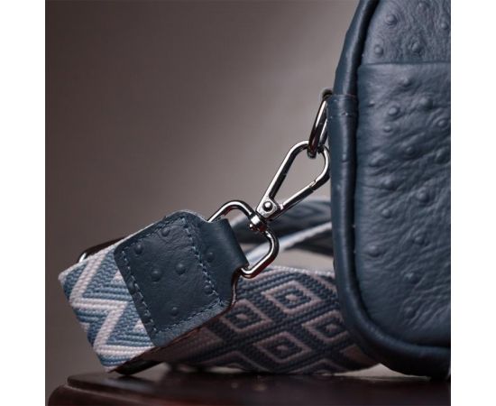 Придбати Интересная сумка для женщин из фактурной натуральной кожи Vintage 22661 Синяя, image , зображення 13, характеристики, відгуки