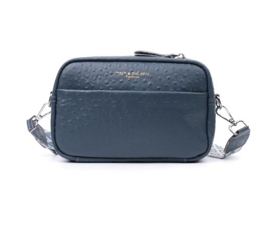 Придбати Интересная сумка для женщин из фактурной натуральной кожи Vintage 22661 Синяя, image , зображення 5, характеристики, відгуки