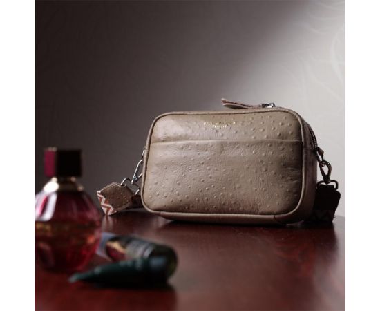 Купить Стильная сумка для женщин из фактурной натуральной кожи Vintage 22662 Бежевая, фото , изображение 11, характеристики, отзывы