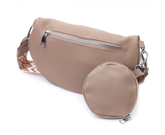 Купить Кожаная женская сумка через плечо с мини кошельком Vintage 22663 Бежевая, фото , изображение 2, характеристики, отзывы