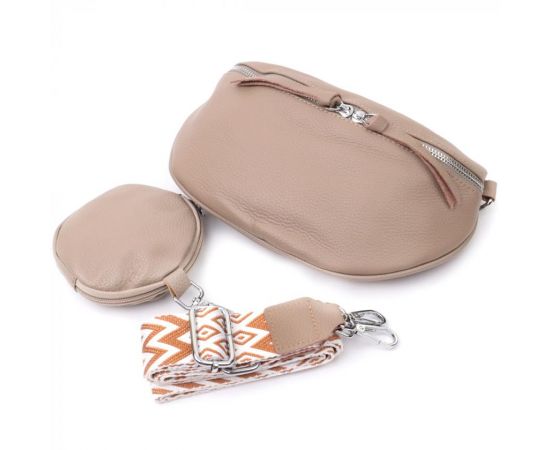 Купить Кожаная женская сумка через плечо с мини кошельком Vintage 22663 Бежевая, фото , изображение 8, характеристики, отзывы