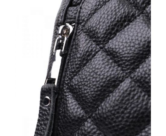 Купить Трендовая сумка для женщин в ромбы из натуральной кожи Vintage 22667 Черная, фото , изображение 8, характеристики, отзывы