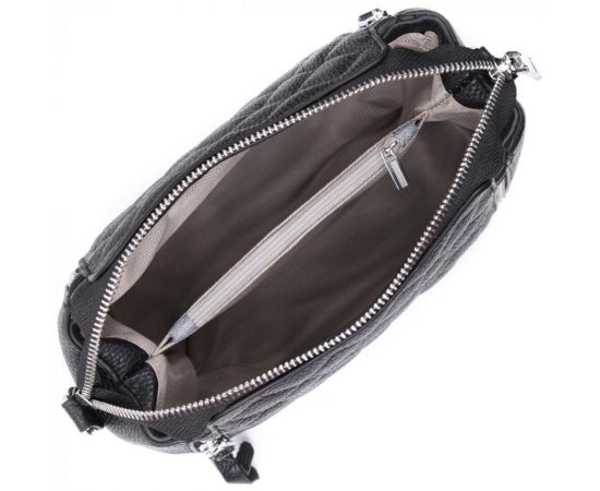 Купить Трендовая сумка для женщин в ромбы из натуральной кожи Vintage 22667 Черная, фото , изображение 9, характеристики, отзывы