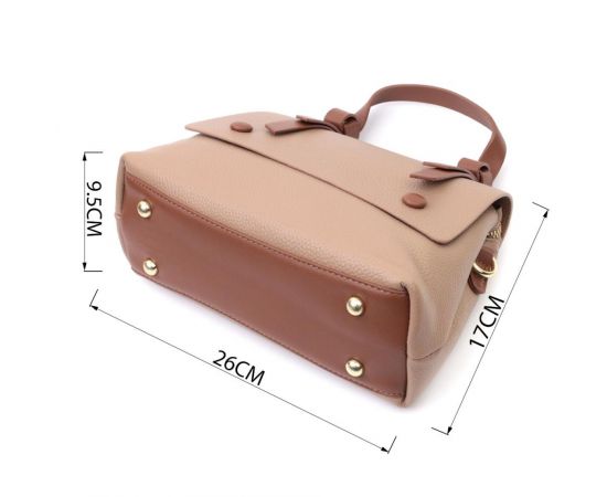 Придбати Деловая сумка для женщин с короткой ручкой из натуральной кожи Vintage 22668 Коричневая, image , зображення 3, характеристики, відгуки