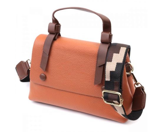 Придбати Элегантная сумка для женщин с короткой ручкой из натуральной кожи Vintage 22669 Рыжая, image , характеристики, відгуки