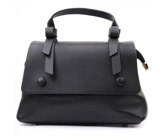 Купить Люксовая сумка для женщин с короткой ручкой из натуральной кожи Vintage 22670 Черная, фото , изображение 5, характеристики, отзывы