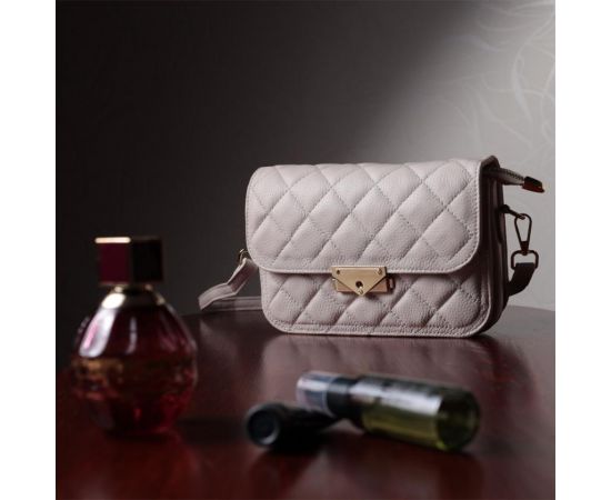 Купить Утонченная женская сумка с оригинальной защелкой из натуральной кожи Vintage 22672 Белая, фото , изображение 12, характеристики, отзывы