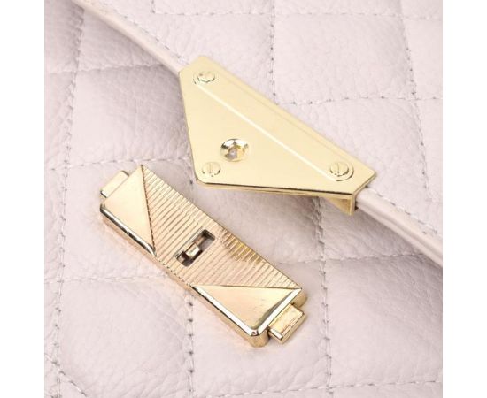 Купить Утонченная женская сумка с оригинальной защелкой из натуральной кожи Vintage 22672 Белая, фото , изображение 5, характеристики, отзывы