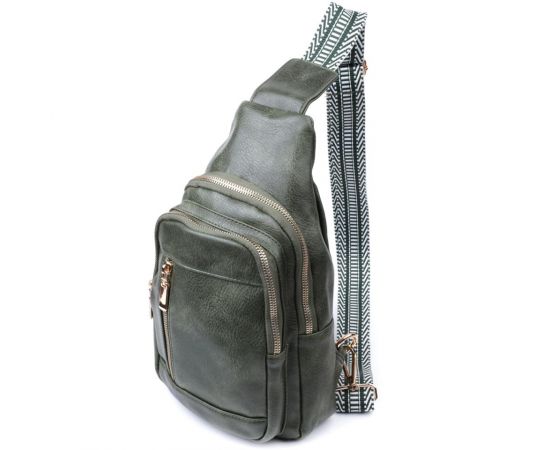 Купить Стильная слинг сумка для женщин из экокожи Vintage 22745 Зеленый, фото , характеристики, отзывы