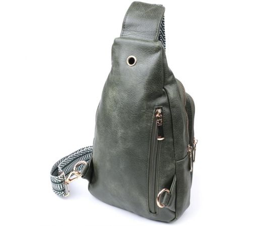 Купить Стильная слинг сумка для женщин из экокожи Vintage 22745 Зеленый, фото , изображение 2, характеристики, отзывы