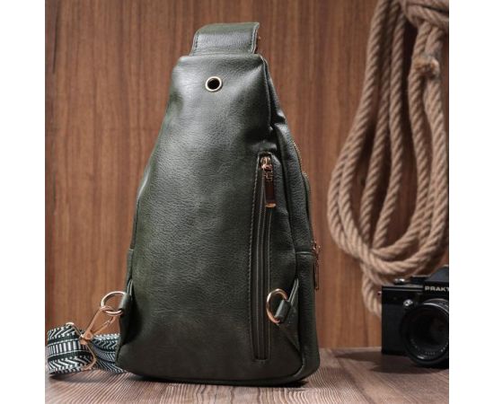 Купить Стильная слинг сумка для женщин из экокожи Vintage 22745 Зеленый, фото , изображение 10, характеристики, отзывы