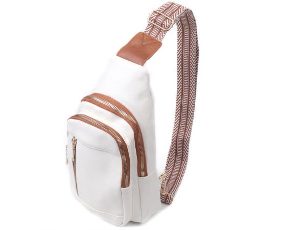 Купить Топовая слинг сумка для женщин из экокожи Vintage 22746 Белый, фото , характеристики, отзывы