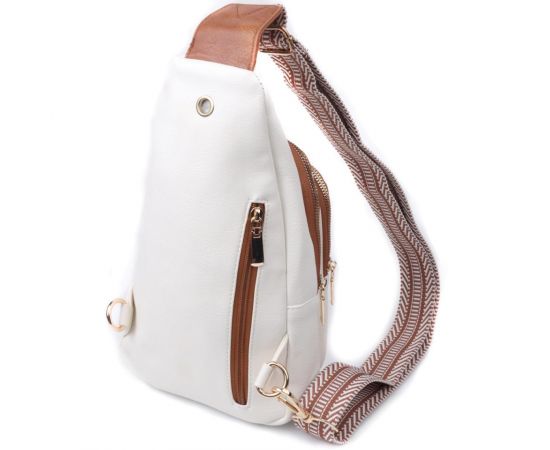 Купить Топовая слинг сумка для женщин из экокожи Vintage 22746 Белый, фото , изображение 2, характеристики, отзывы
