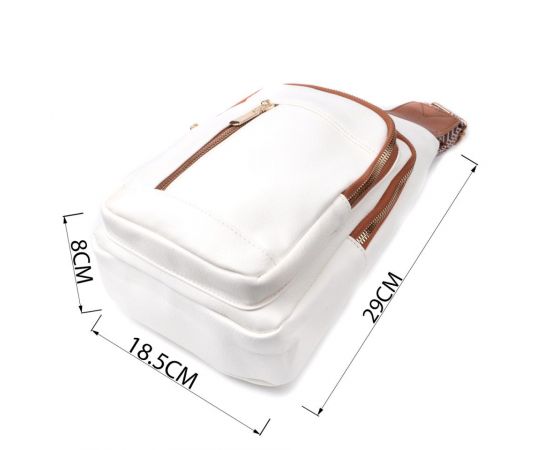 Купить Топовая слинг сумка для женщин из экокожи Vintage 22746 Белый, фото , изображение 3, характеристики, отзывы