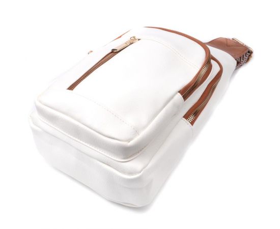 Купить Топовая слинг сумка для женщин из экокожи Vintage 22746 Белый, фото , изображение 6, характеристики, отзывы