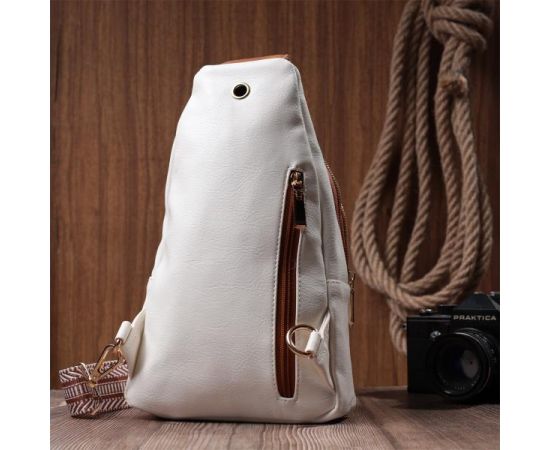 Купить Топовая слинг сумка для женщин из экокожи Vintage 22746 Белый, фото , изображение 10, характеристики, отзывы