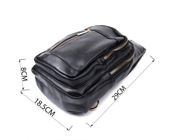 Купить Практичная слинг сумка для женщин из экокожи Vintage 22748 Черный, фото , изображение 3, характеристики, отзывы