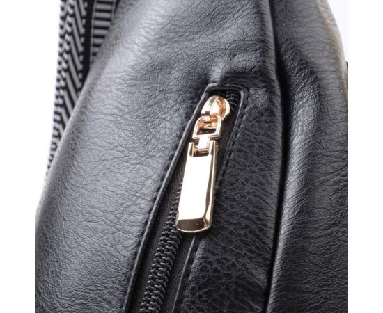 Купить Практичная слинг сумка для женщин из экокожи Vintage 22748 Черный, фото , изображение 5, характеристики, отзывы