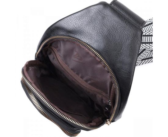 Купить Практичная слинг сумка для женщин из экокожи Vintage 22748 Черный, фото , изображение 7, характеристики, отзывы