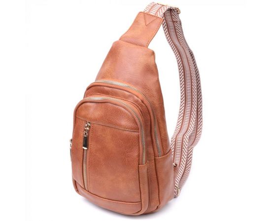 Купить Интересная слинг сумка для женщин из экокожи Vintage 22749 Рыжий, фото , характеристики, отзывы