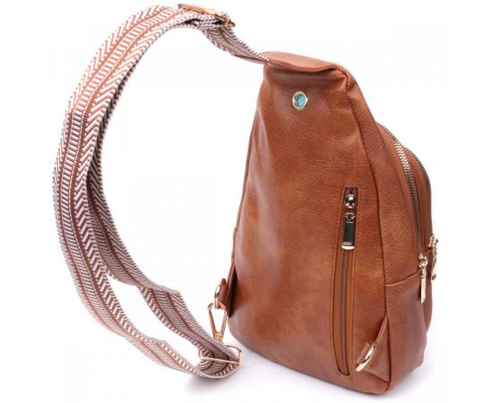 Купить Интересная слинг сумка для женщин из экокожи Vintage 22749 Рыжий, фото , изображение 2, характеристики, отзывы