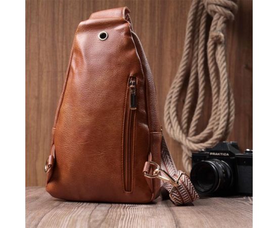 Купить Интересная слинг сумка для женщин из экокожи Vintage 22749 Рыжий, фото , изображение 11, характеристики, отзывы