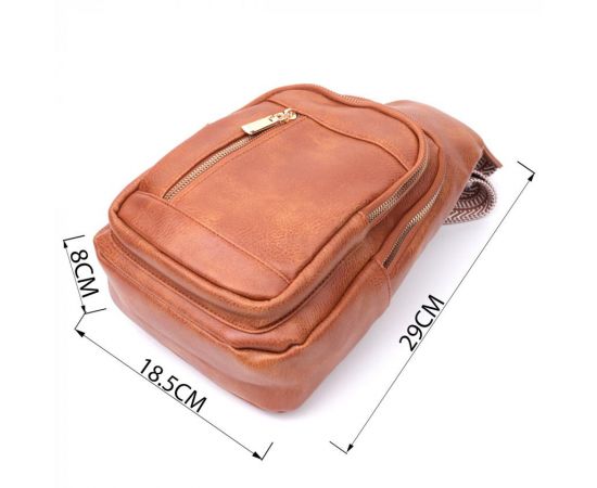 Купить Интересная слинг сумка для женщин из экокожи Vintage 22749 Рыжий, фото , изображение 3, характеристики, отзывы