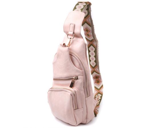 Купить Женская слинг сумка через плечо из экокожи Vintage 22750 Розовый, фото , характеристики, отзывы