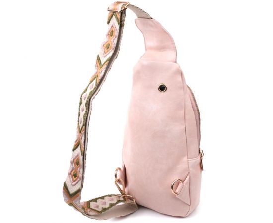 Купить Женская слинг сумка через плечо из экокожи Vintage 22750 Розовый, фото , изображение 2, характеристики, отзывы