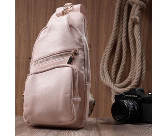 Купить Женская слинг сумка через плечо из экокожи Vintage 22750 Розовый, фото , изображение 9, характеристики, отзывы