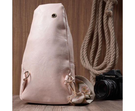 Купить Женская слинг сумка через плечо из экокожи Vintage 22750 Розовый, фото , изображение 10, характеристики, отзывы