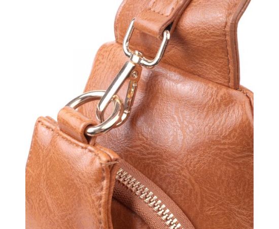 Купить Стильная женская слинг сумка через плечо из экокожи Vintage 22751 Рыжий, фото , изображение 5, характеристики, отзывы