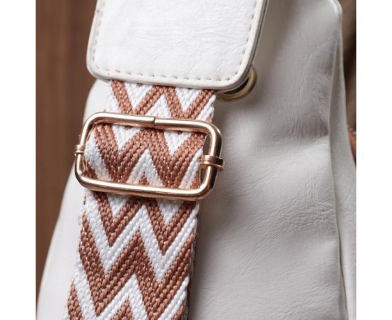 Купить Удобная женская слинг сумка через плечо из экокожи Vintage 22752 Белый, фото , изображение 10, характеристики, отзывы