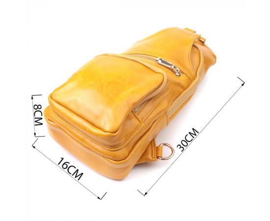 Купить Яркая женская слинг сумка через плечо из экокожи Vintage 22753 Желтый, фото , изображение 3, характеристики, отзывы