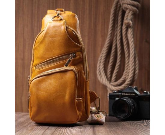 Купить Яркая женская слинг сумка через плечо из экокожи Vintage 22753 Желтый, фото , изображение 9, характеристики, отзывы