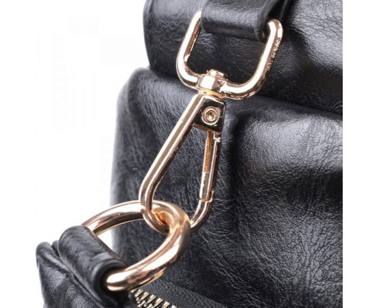 Купить Практичная женская слинг сумка через плечо из экокожи Vintage 22754 Черный, фото , изображение 5, характеристики, отзывы