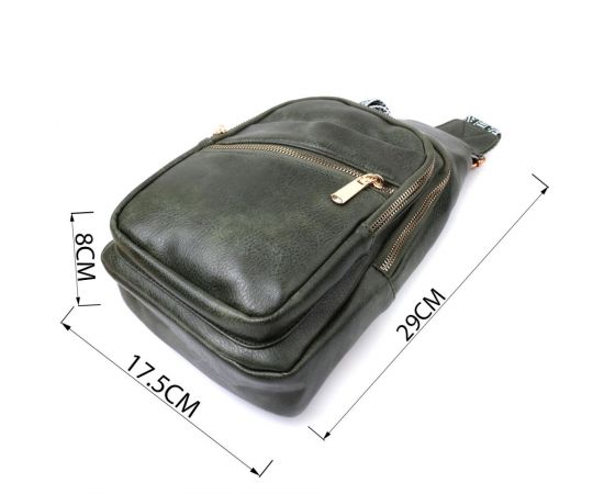 Купить Удобная женская сумка с одной лямкой через плечо из экокожи Vintage 22756 Зеленый, фото , изображение 3, характеристики, отзывы