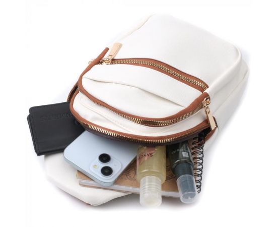 Купить Стильная женская сумка с одной лямкой через плечо из экокожи Vintage 22757 Белый, фото , изображение 8, характеристики, отзывы