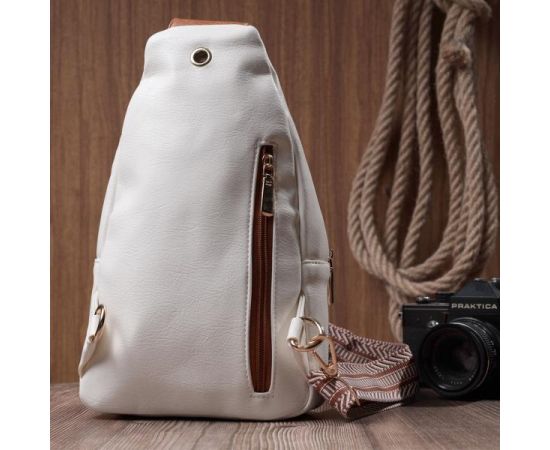 Купить Стильная женская сумка с одной лямкой через плечо из экокожи Vintage 22757 Белый, фото , изображение 10, характеристики, отзывы