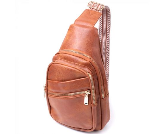 Купить Практичная женская сумка с одной лямкой через плечо из экокожи Vintage 22758 Рыжий, фото , характеристики, отзывы