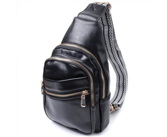 Купить Интересная женская сумка с одной лямкой через плечо из экокожи Vintage 22759 Черный, фото , характеристики, отзывы